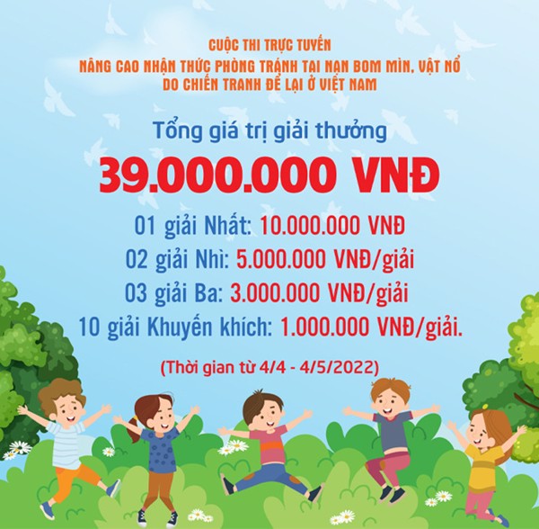 Triển khai cuộc thi trực tuyến “Nâng cao nhận thức phòng tránh tai nạn bom mìn, vật nổ sau chiến tranh ở Việt Nam”