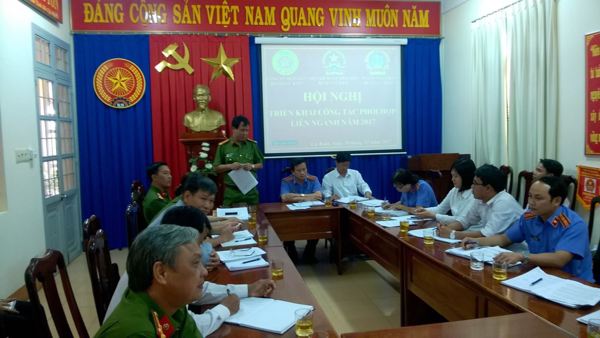 Hội nghị triển khai công tác phối hợp liên ngành Công an,  Viện Kiểm sát nhân dân và Tòa án nhân dân huyện Cư Kuin năm 2017