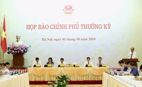 Nội dung họp báo Chính phủ thường kỳ tháng 9/2018
